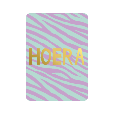 kaart hoera mint lila