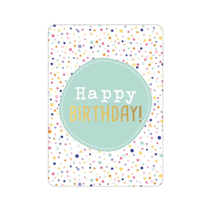 kaart happy birthday mint stipjes