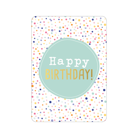 kaart happy birthday mint stipjes