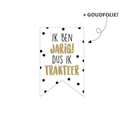 sticker vaantje jarig trakteer