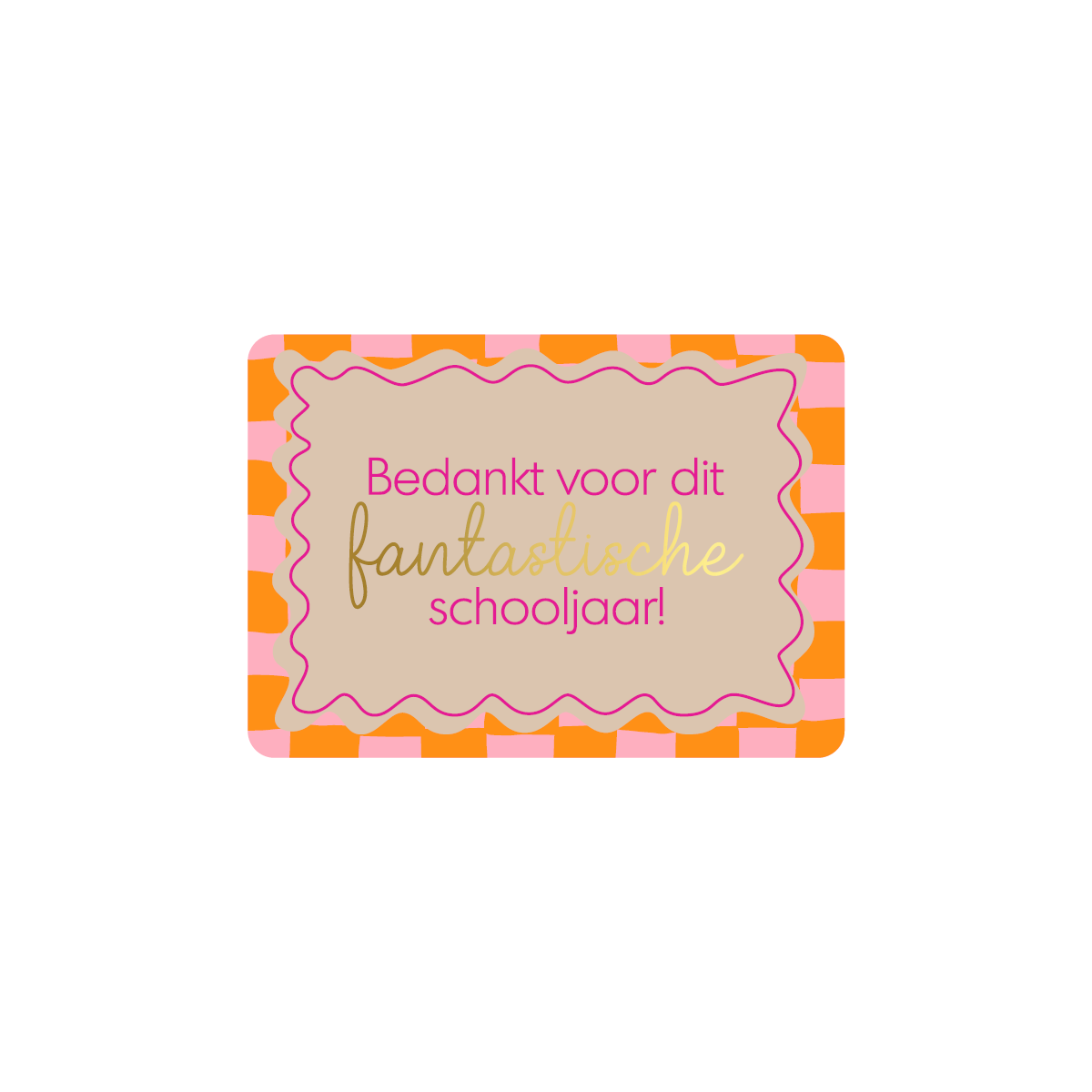 kaart fantastische schooljaar roze oranje