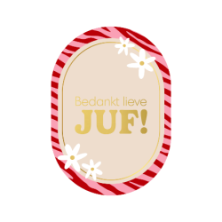 kaart ovaal bloemen lieve juf