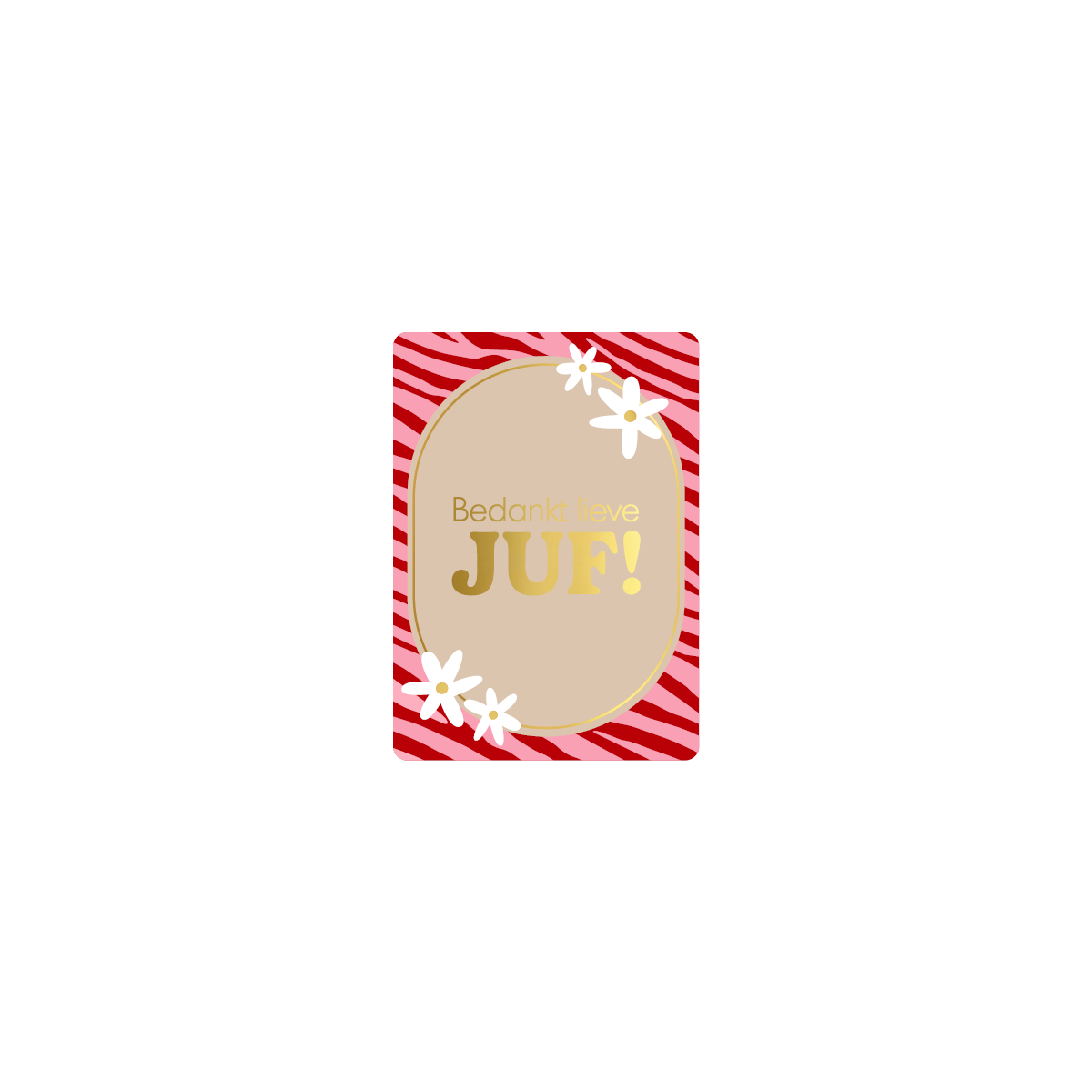 minikaart bloemen bedankt lieve juf