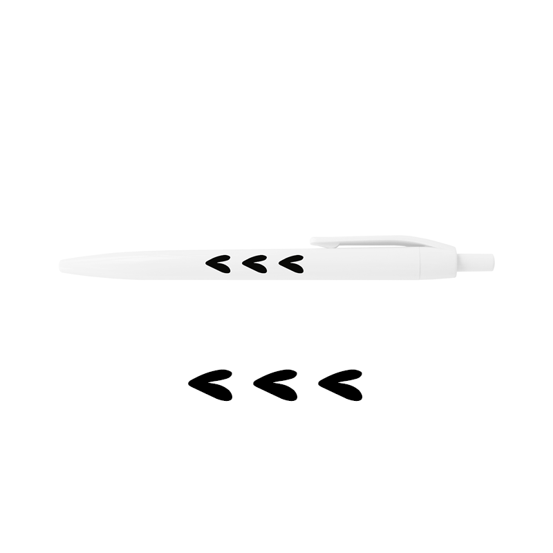 pen hartjes wit