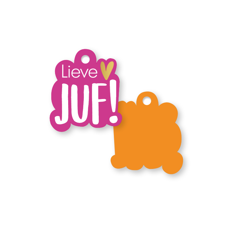 label lieve juf vorm oranje