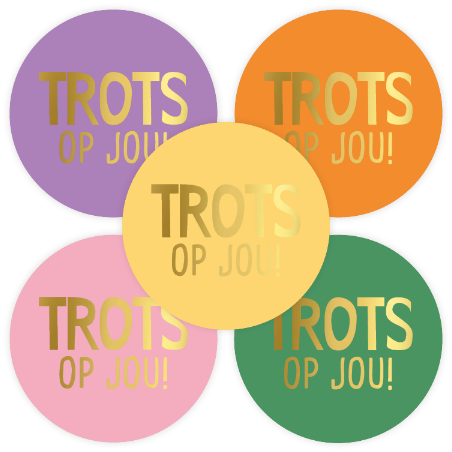 stickermix trots kleur goudfolie