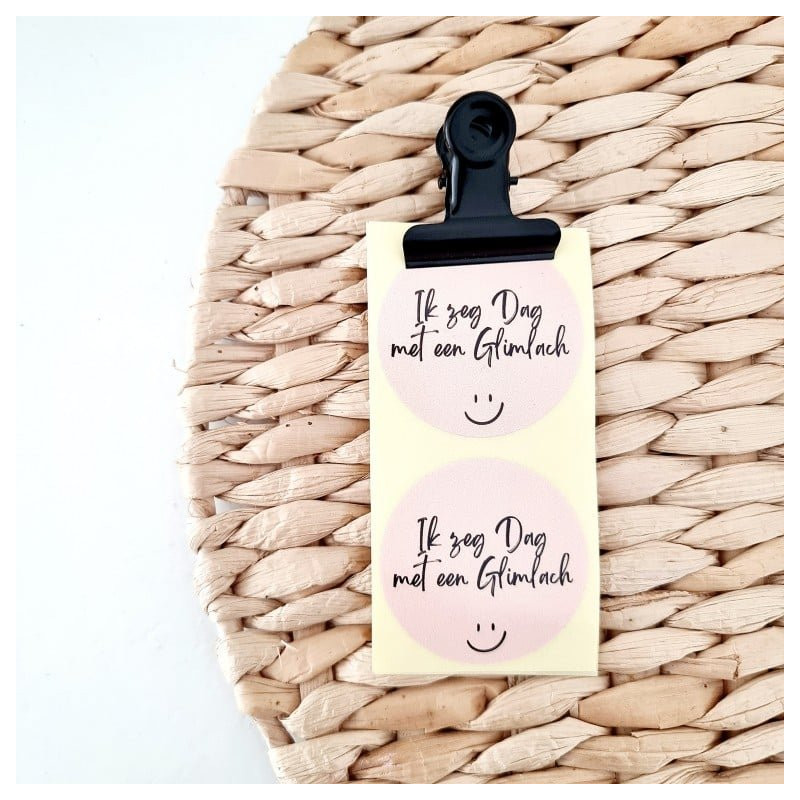 sticker roze dag glinlach