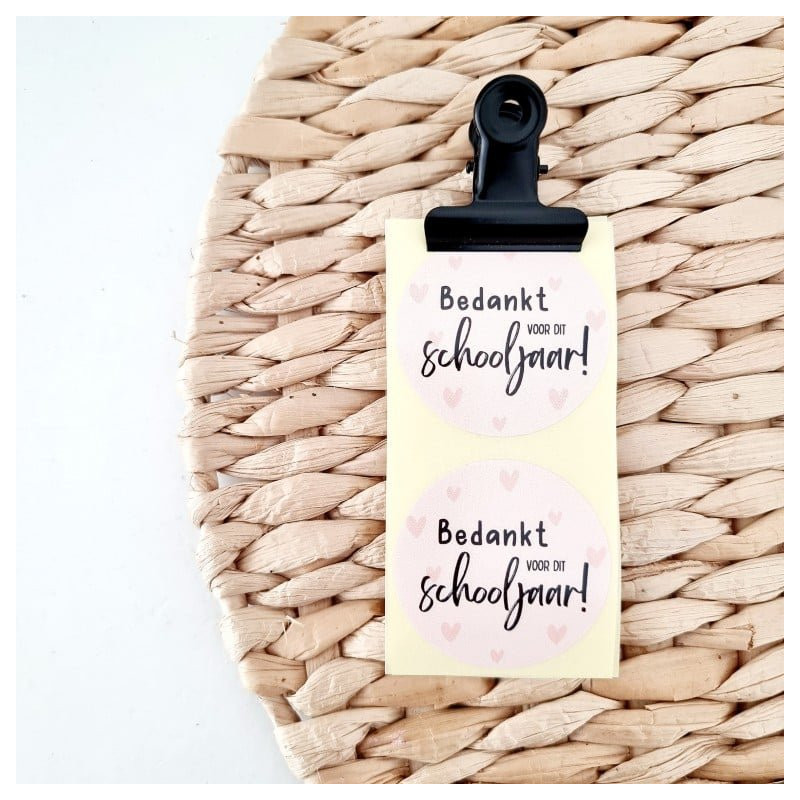 stickers roze schooljaar hartjes