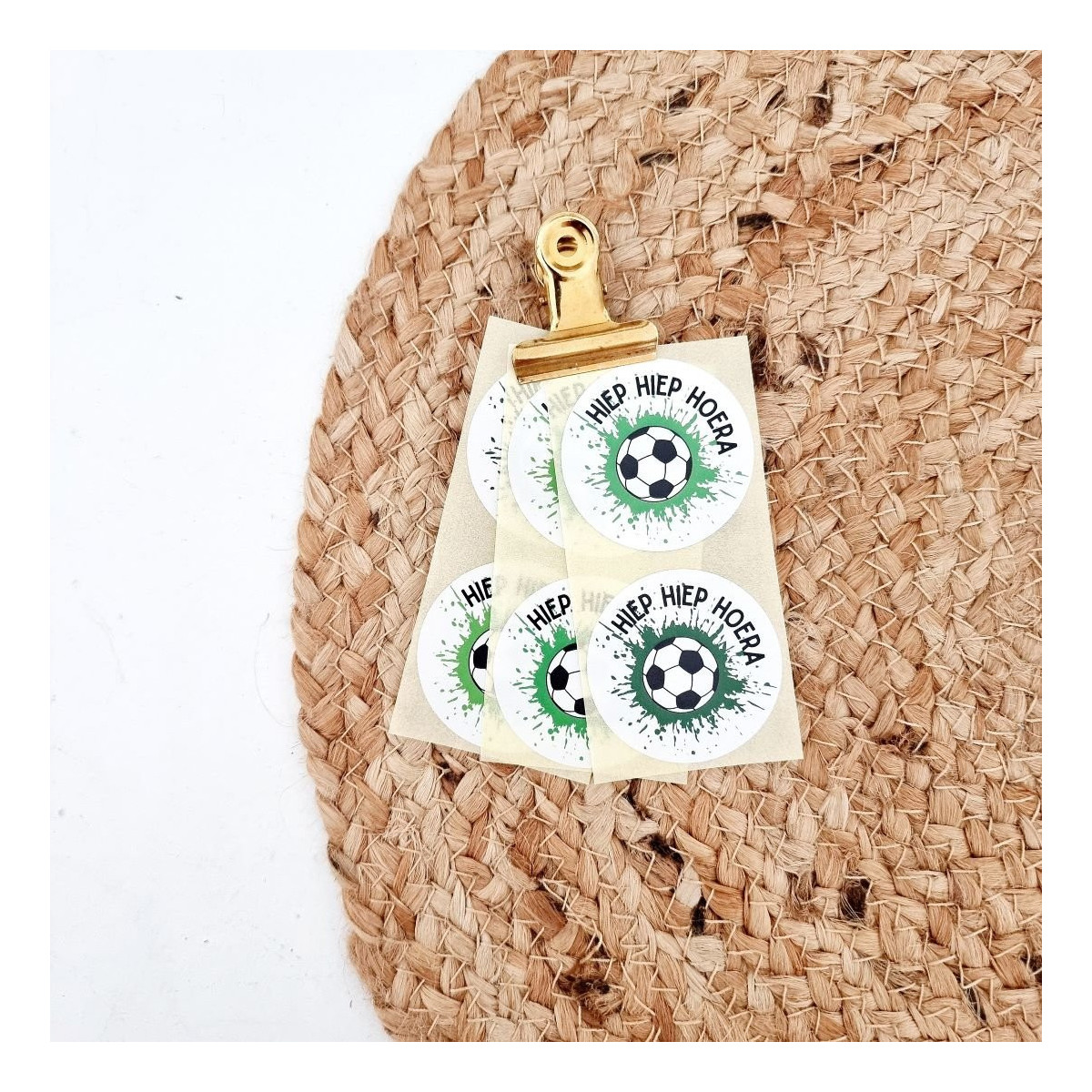 sticker hiep hiep hoera voetbal