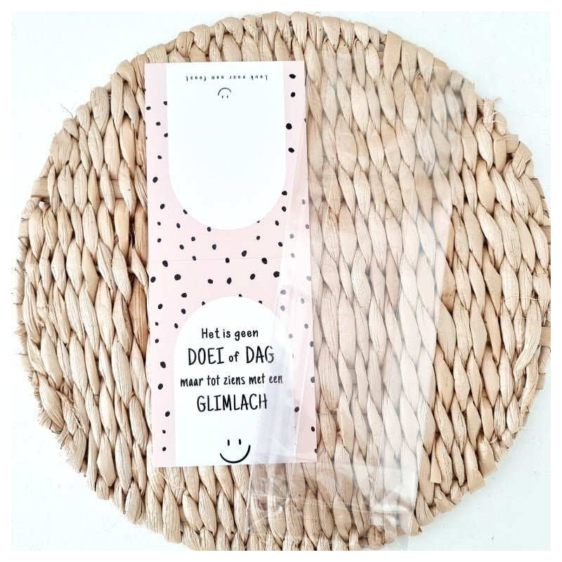 Feestzakje Het is geen doei of dag maar tot ziens met een glimlach met een smiley
