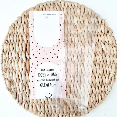 Feestzakje Het is geen doei of dag maar tot ziens met een glimlach met een smiley