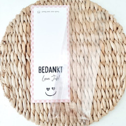 feestzakje bedankt lieve juf roze smiley