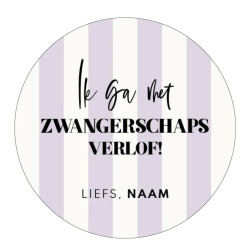 Gepersonaliseerd stickervel 24 stickers - Ik ga met zwangerschaps verlof! Liefs, Naam