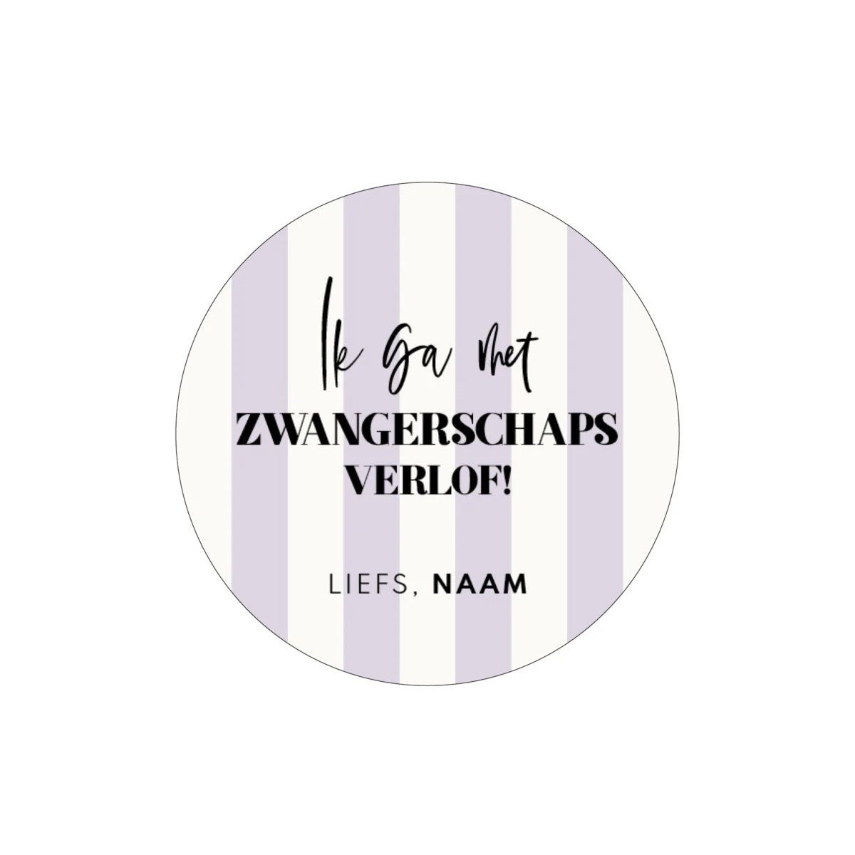Gepersonaliseerd stickervel 24 stickers - Ik ga met zwangerschaps verlof! Liefs, Naam